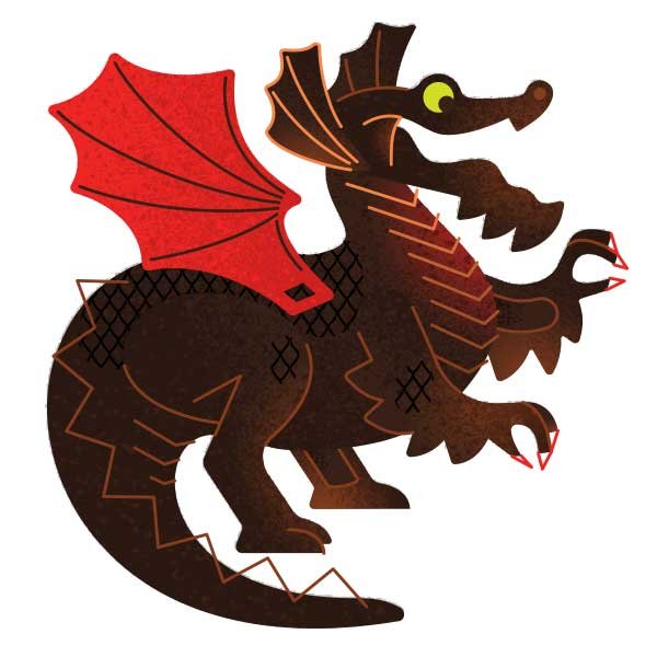 LEGO red dragon side profile