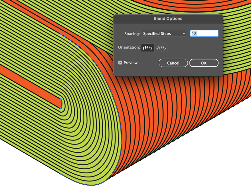 After blending the letterform end cap