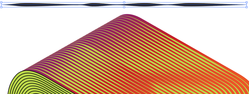A gradient line profile applied to a group of lines