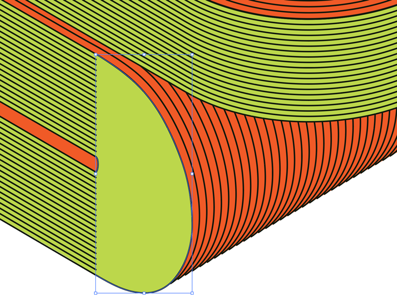 Before blending the letterform end cap