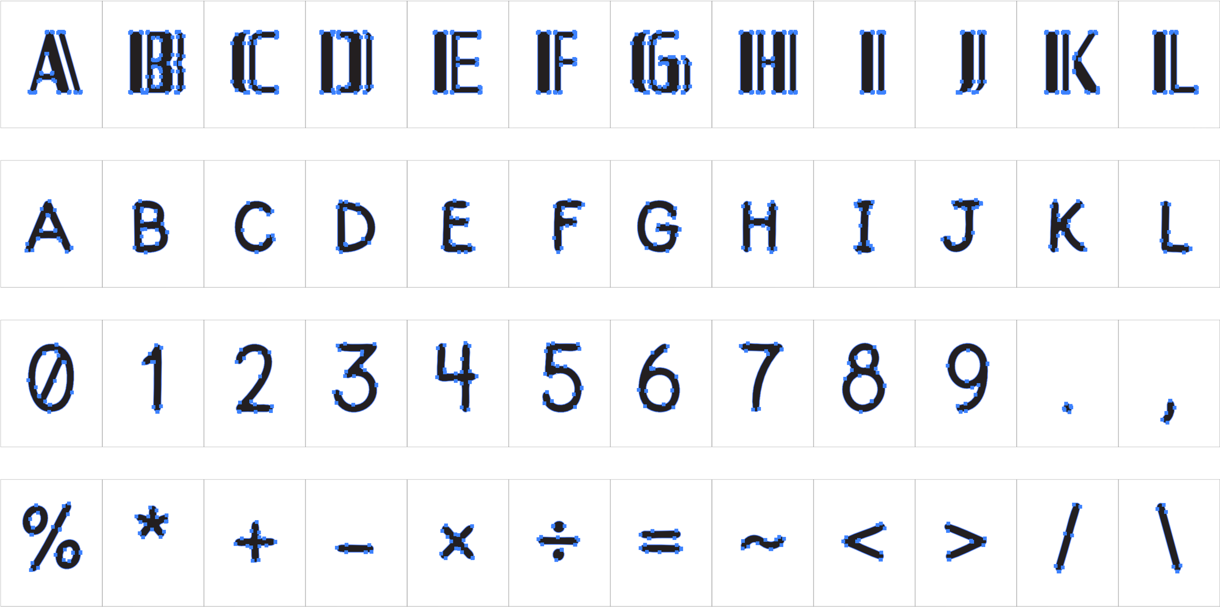 Local Dairyman font sample character outlines