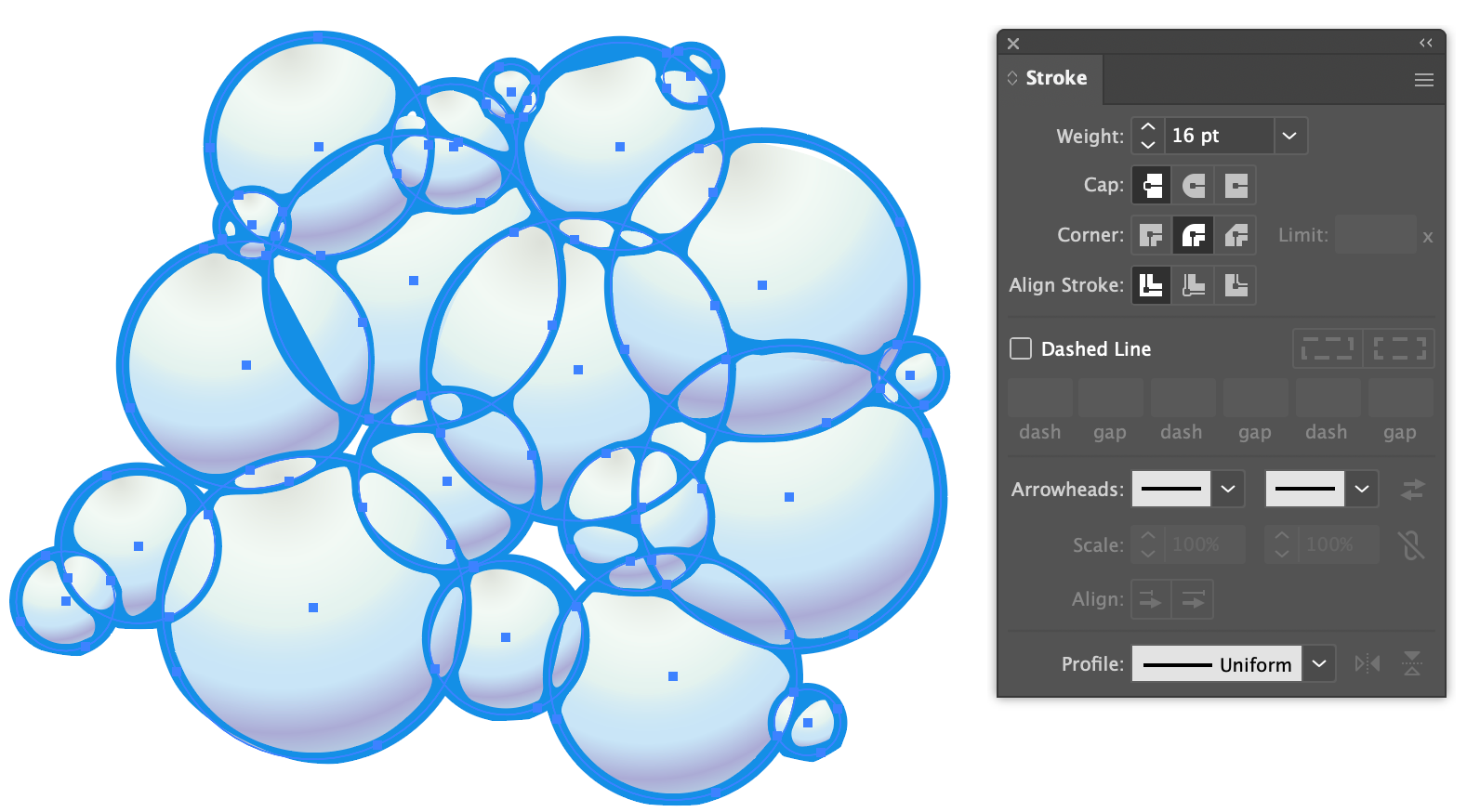 Voronoi blobs with rounded corners
