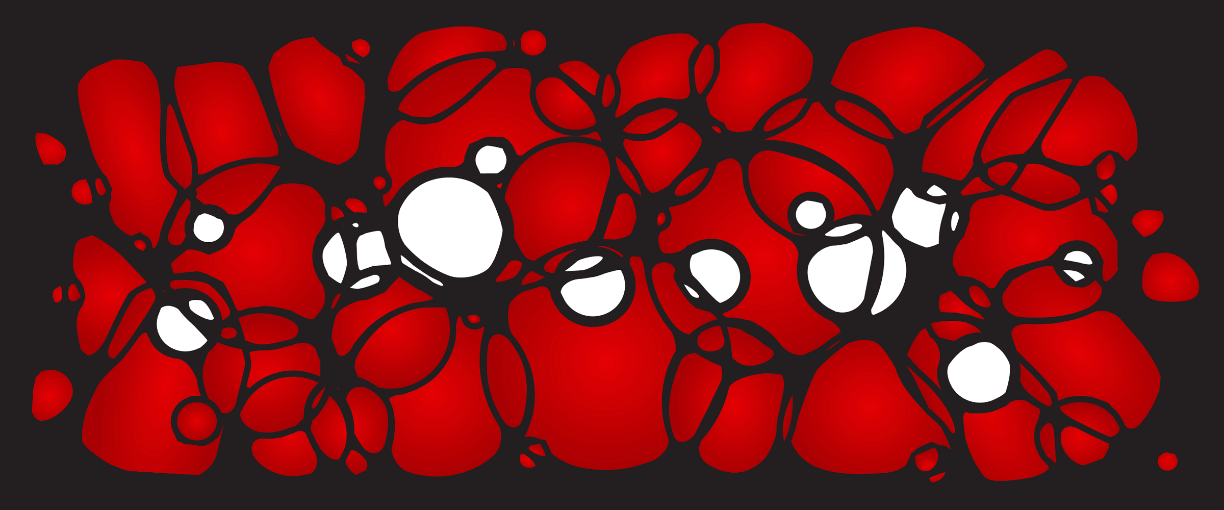 Voronoi bubbles ink effect red and white blobs illustrator vector
