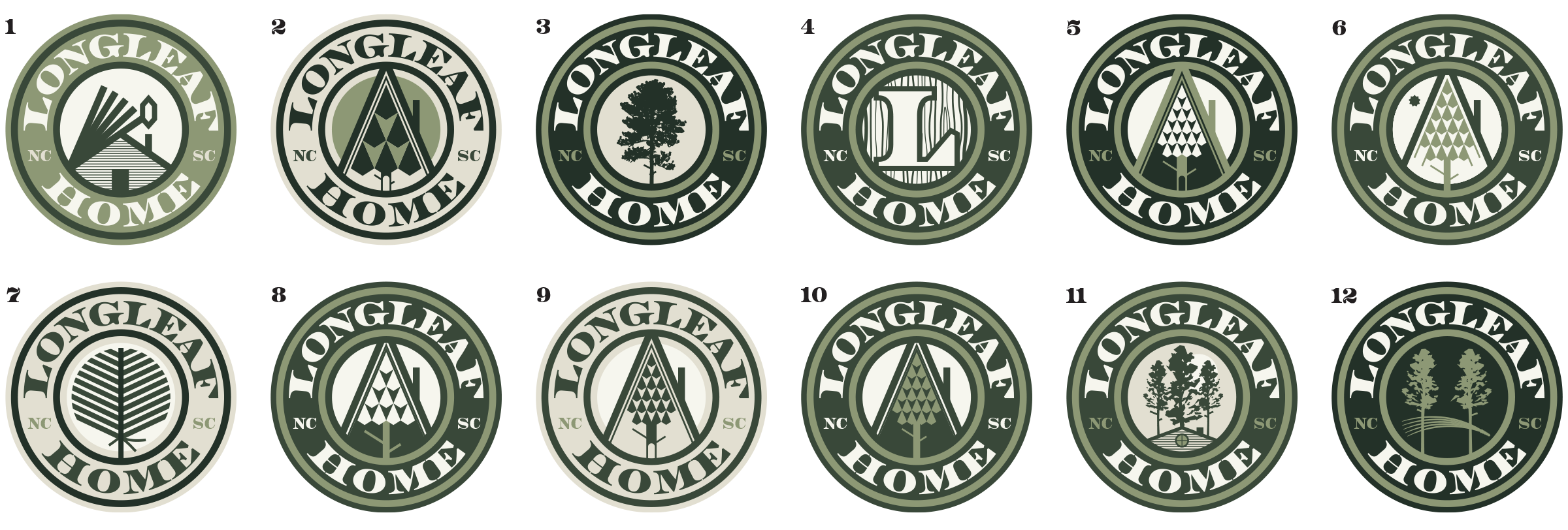 Longleaf Logo Badge Variations