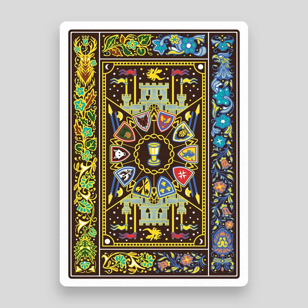 LEGO castle card back blue and yellow full color palette