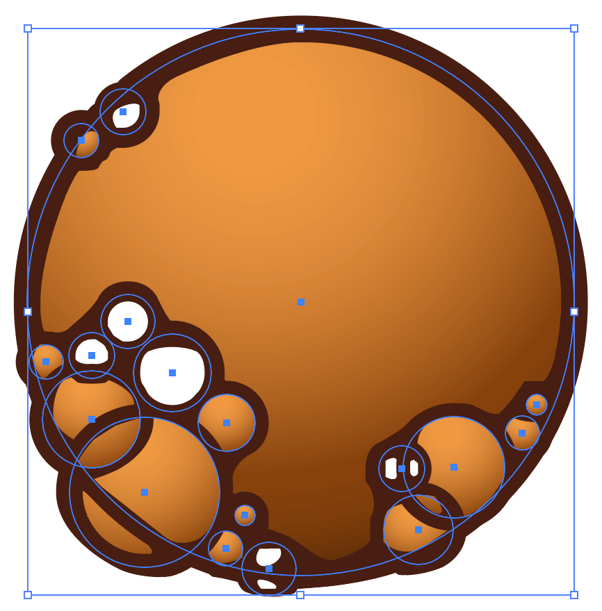 Vector Voronoi coffee bubbles and gradient stacking order correct