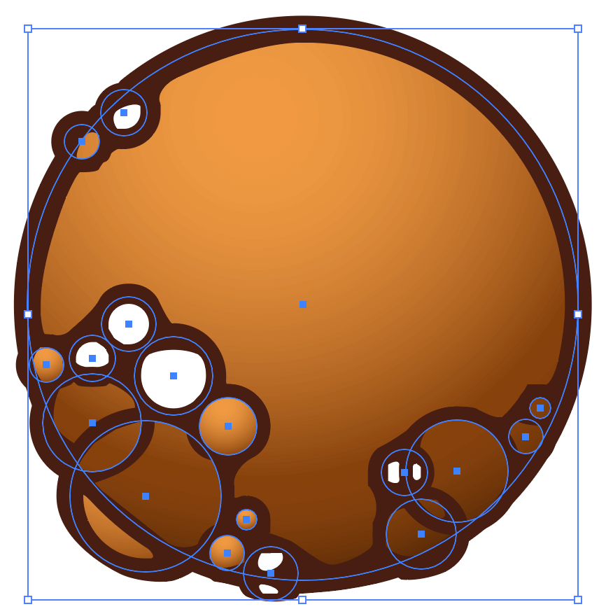 Vector Voronoi coffee bubbles and gradient stacking order adjusted