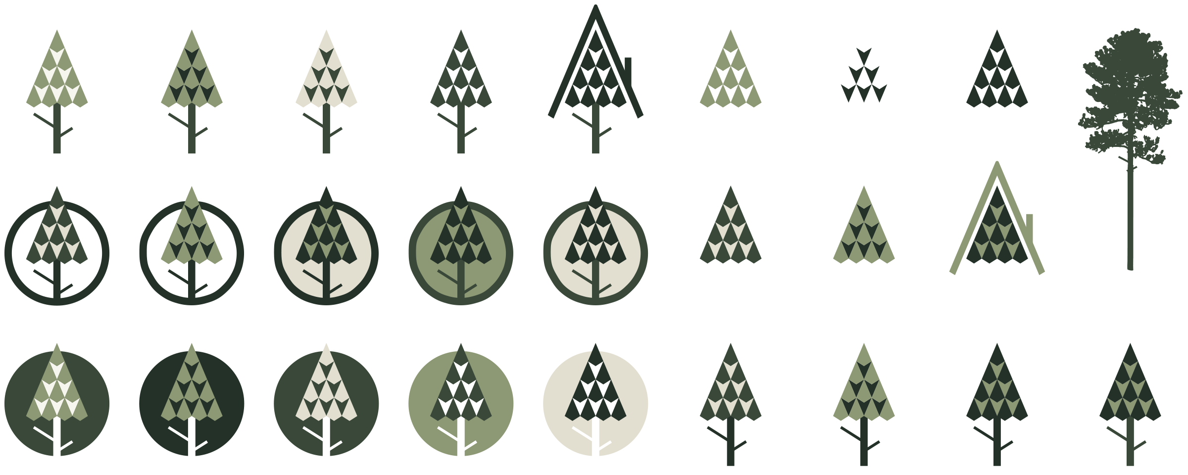 Longleaf Home Simplified Tree Badges