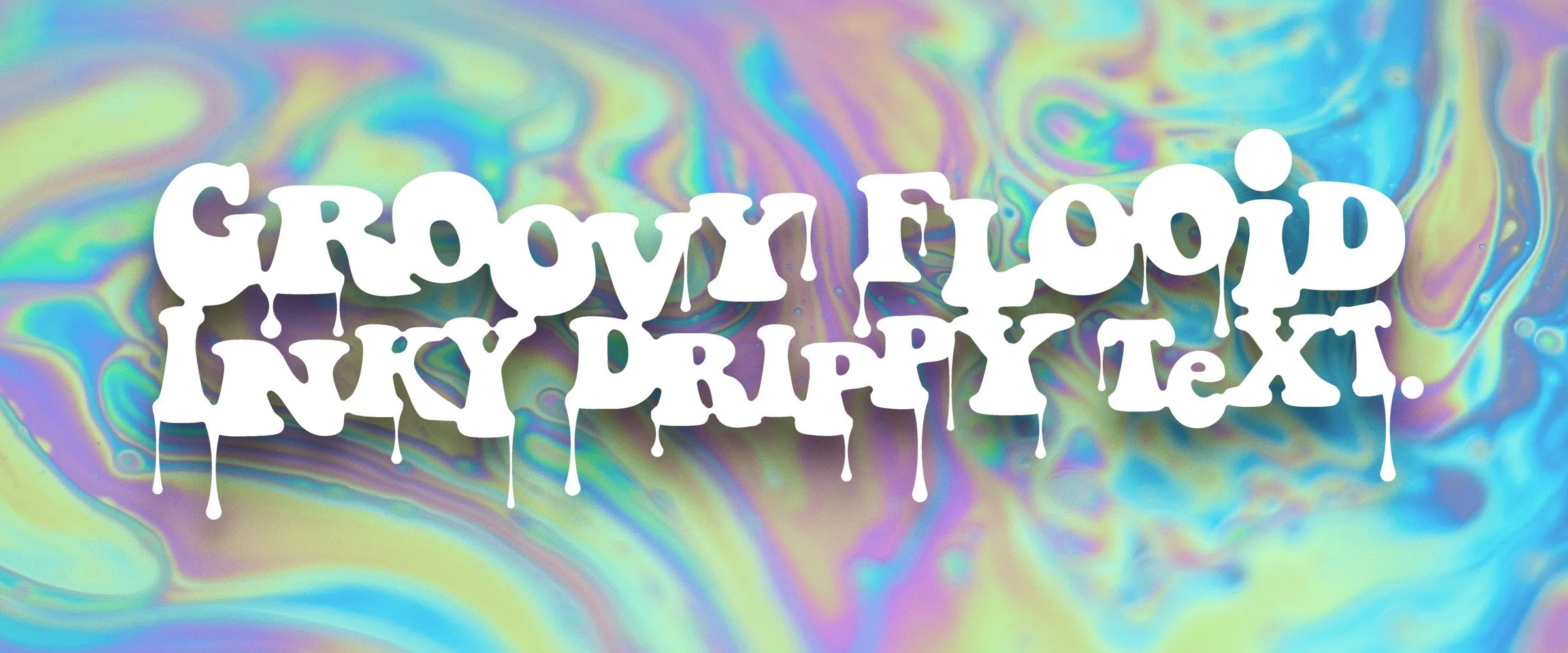 Groovy fluid inky drippy text illustrator effect