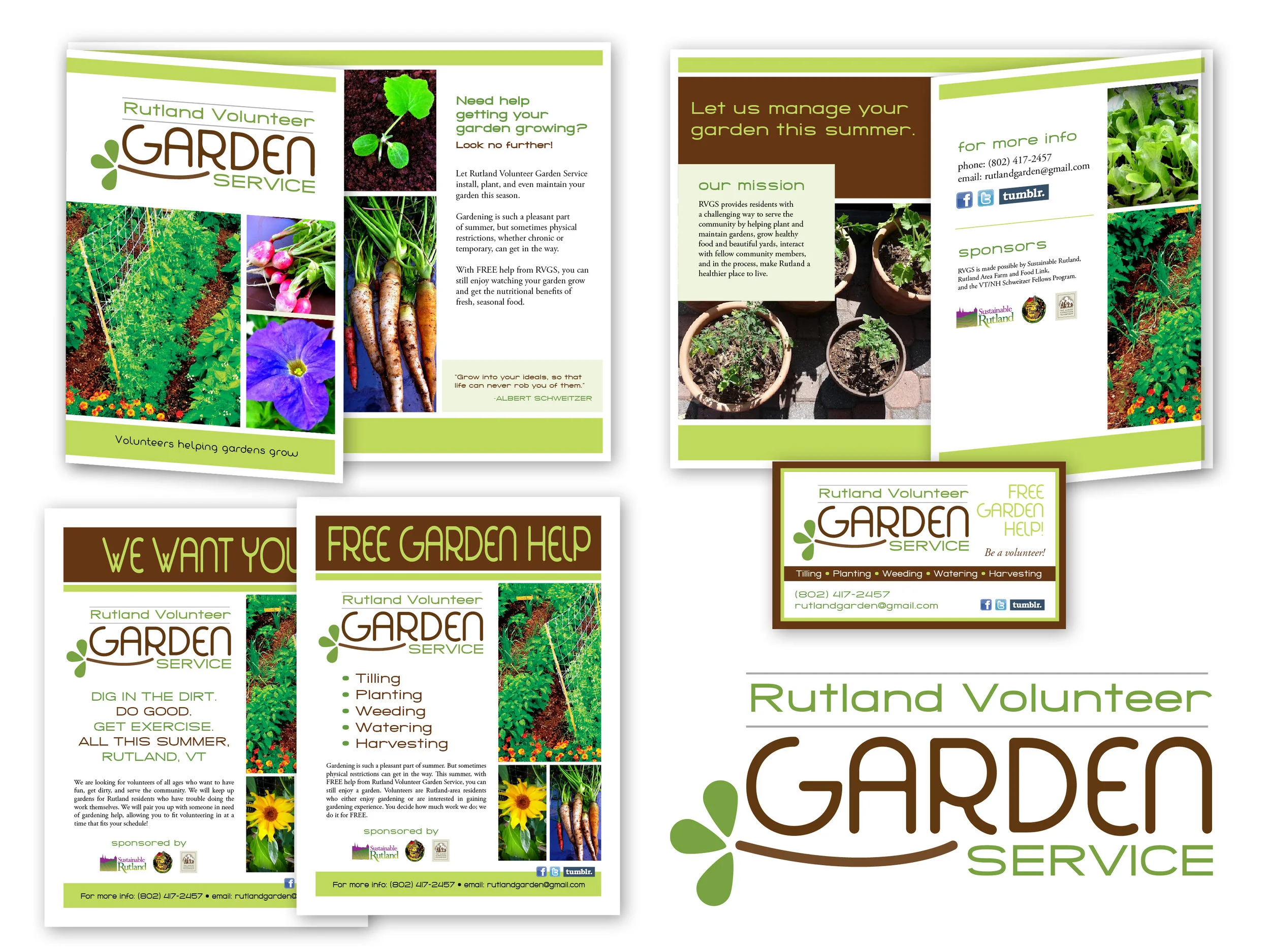 Logo, Trifold Brochure, Flyers, Business Card