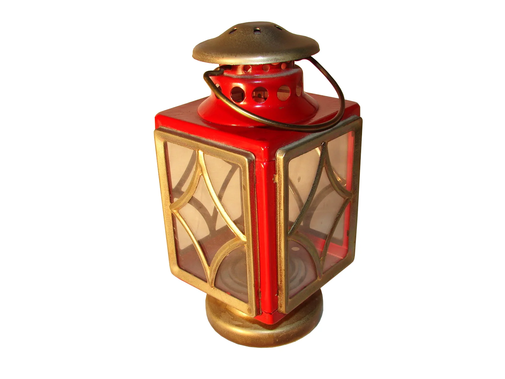 Red and Brass Vintage Lantern