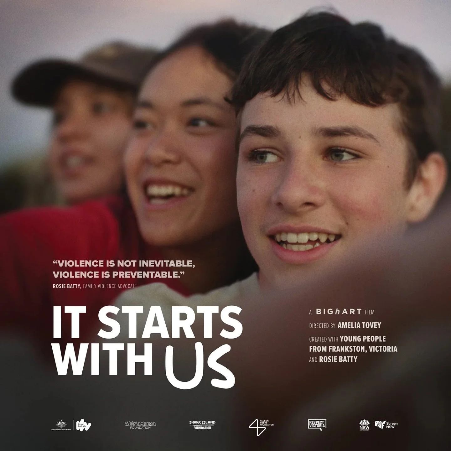 It starts with us follows a group of teenagers living on the frontlines of Australia&rsquo;s family violence epidemic, as they come together in a prevention program aimed at stopping violence before it starts. Produced be @bighart_online it was such 