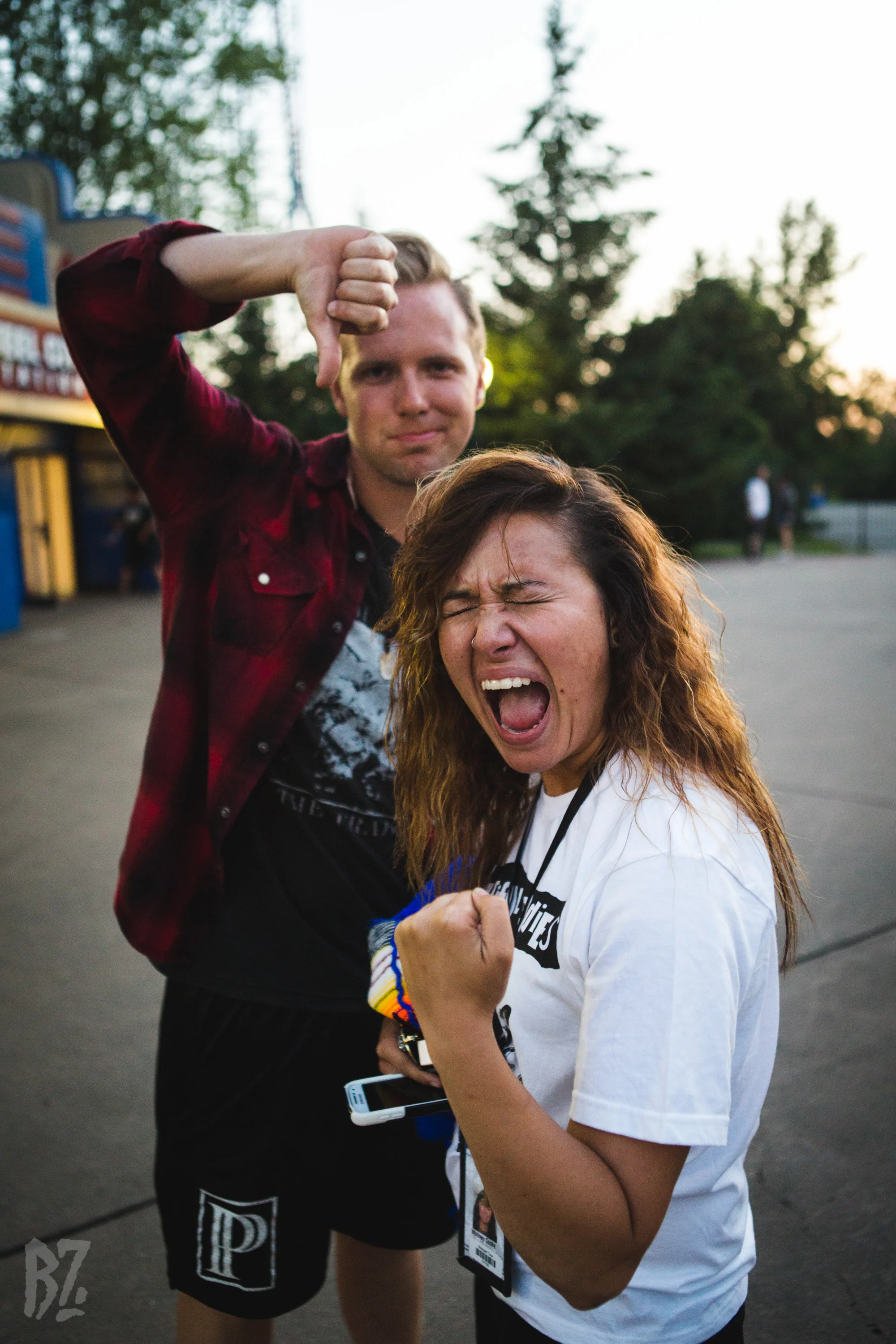 Whitney & Mike | Post Roller Coast Ride