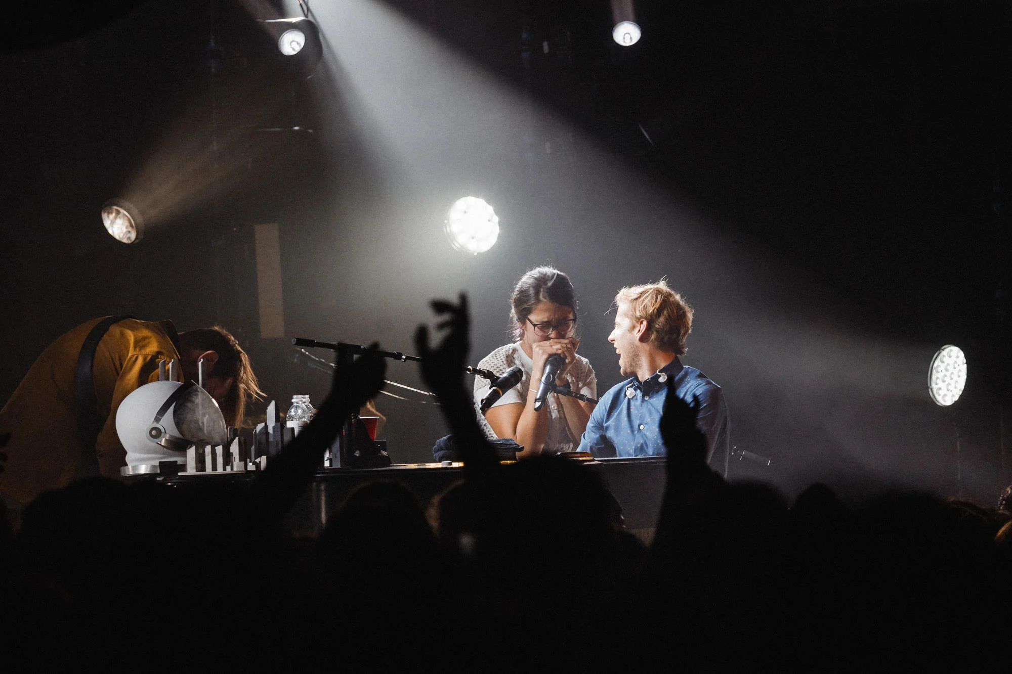 Tiffany doing guest harmonica for Andrew at her hometown show