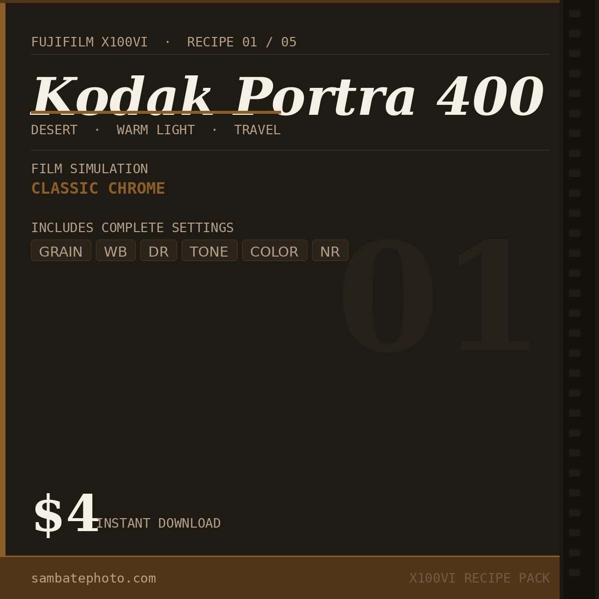 RECIPE 01 — Kodak Portra 400