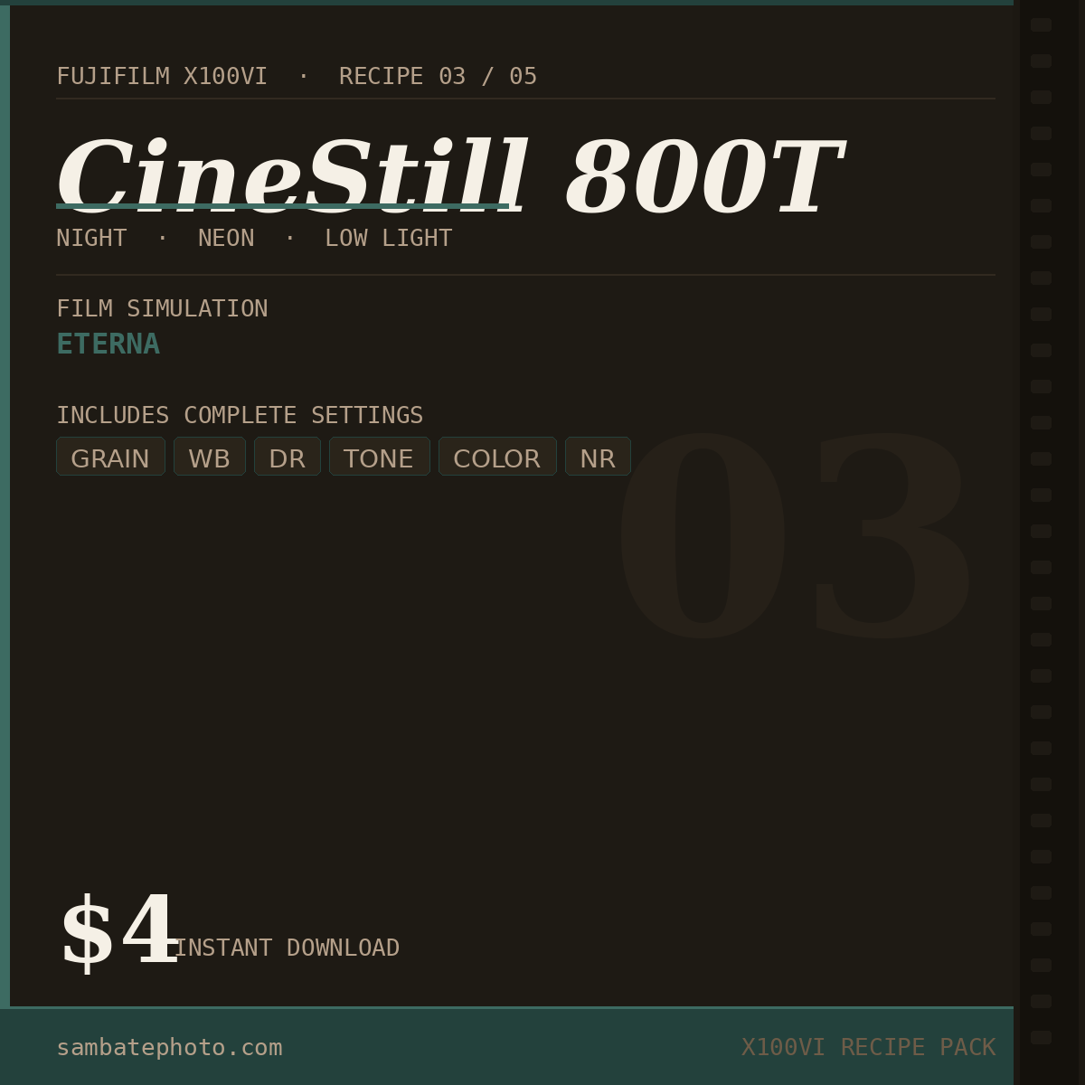 RECIPE 03 — CineStill 800T