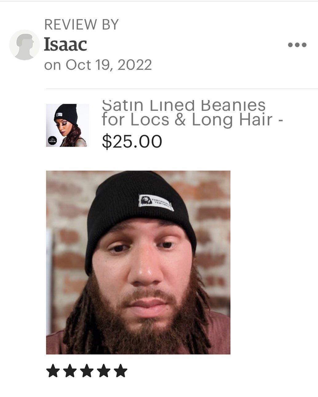 Shout out to Isaac for your 5 Star review at our TheodoreVernell Shop on #etsy 
 

https://www.etsy.com/shop/TheodoreVernellShop

#beaniehat #beaniehatmurah #customersatisfaction #beanie #customerexperience #locs #locmaintenance #longdreads #longlocs