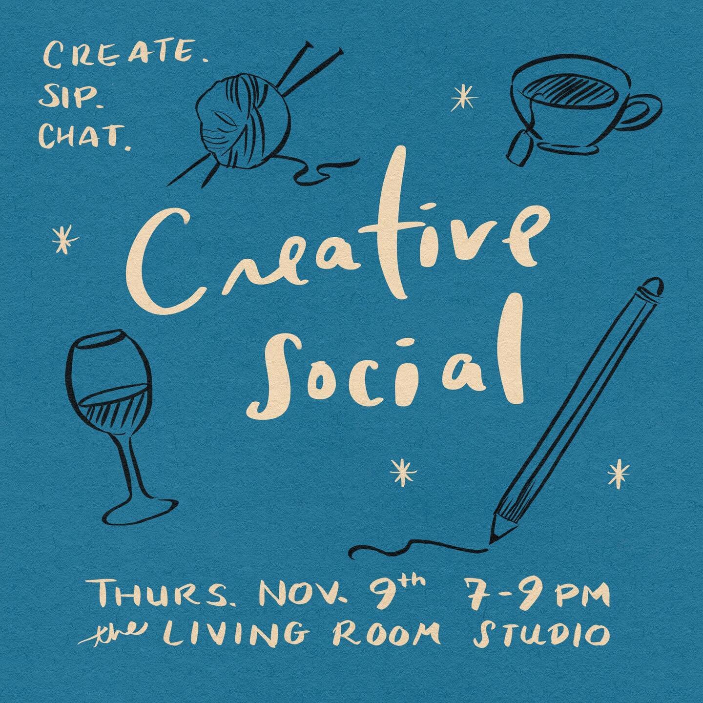 Come join for a cozy creative evening alongside good people, with a cup of tea or glass of wine. Draw, paint, stitch, knit&hellip;bring whatever creative project you&rsquo;d like to work on. Drinks by donation. Please RSVP (dm us).

Where: Living Roo