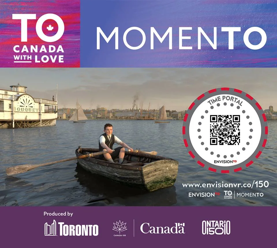 A postcard directing people to the EnvisionTO VR experience.