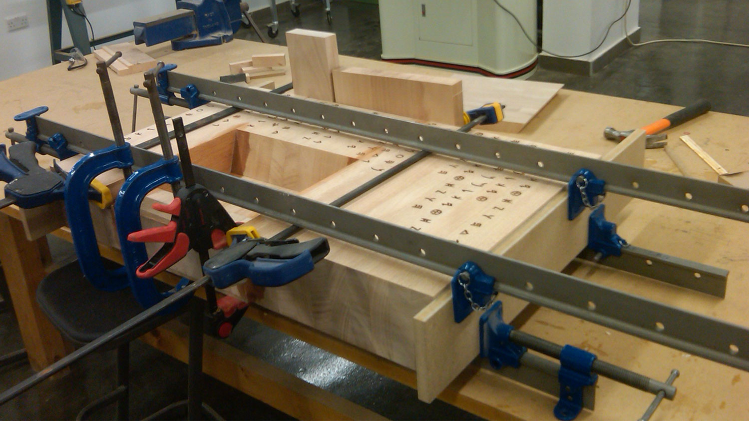 gluing routed blocks together