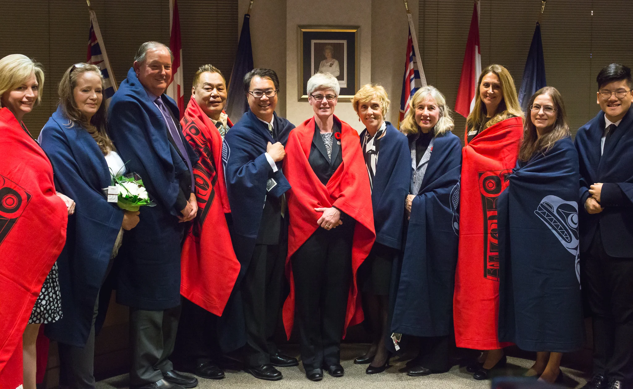 VSB Board of Education (left to right in image): Dianne Turner (special advisor), Carrie Bercic, Ballantyne, Ken Clement, Allan Wong, Janet Fraser (chair), Joy Alexander, Judy Zaichkowsky, Estrellita Gonzalez, Lisa Dominato, and Eugene Jeoung (student trustee).