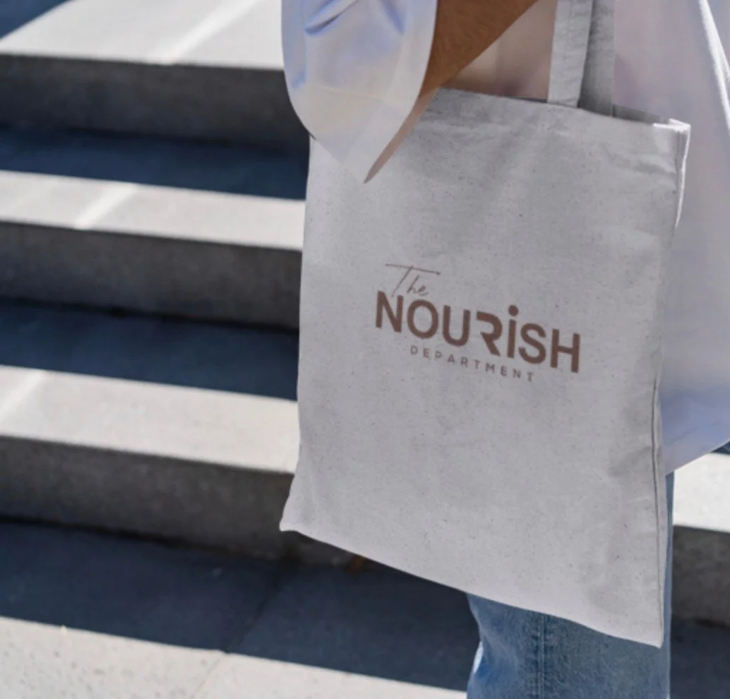 Spotted: branding doing its thing IRL.⁠
⁠
The Nourish Department, should be available in tote form.⁠
Because when your visual identity is strong, even the grocery run turns into a brand moment.⁠
⁠
#BrandingDesign #PackagingDesign #CreativeStudio #Wel