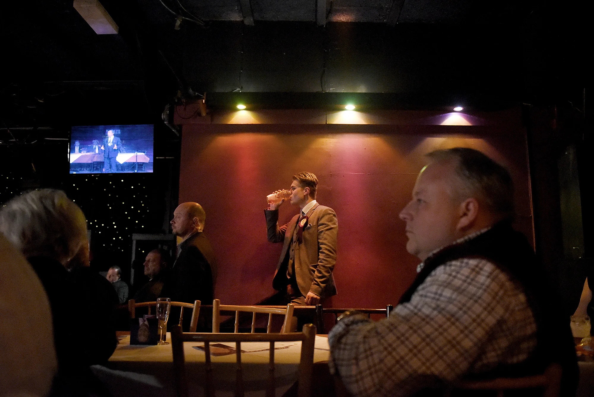 Audience during a public meeting, The Circus Tavern, Purfleet, Essex, April 13th 2015
