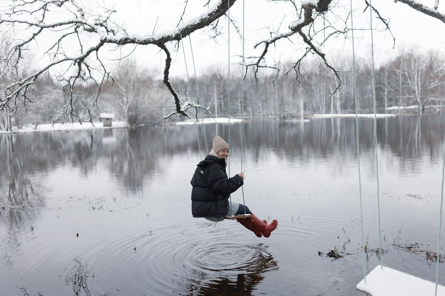Karen and the floods in the wild Soomaa National Park.