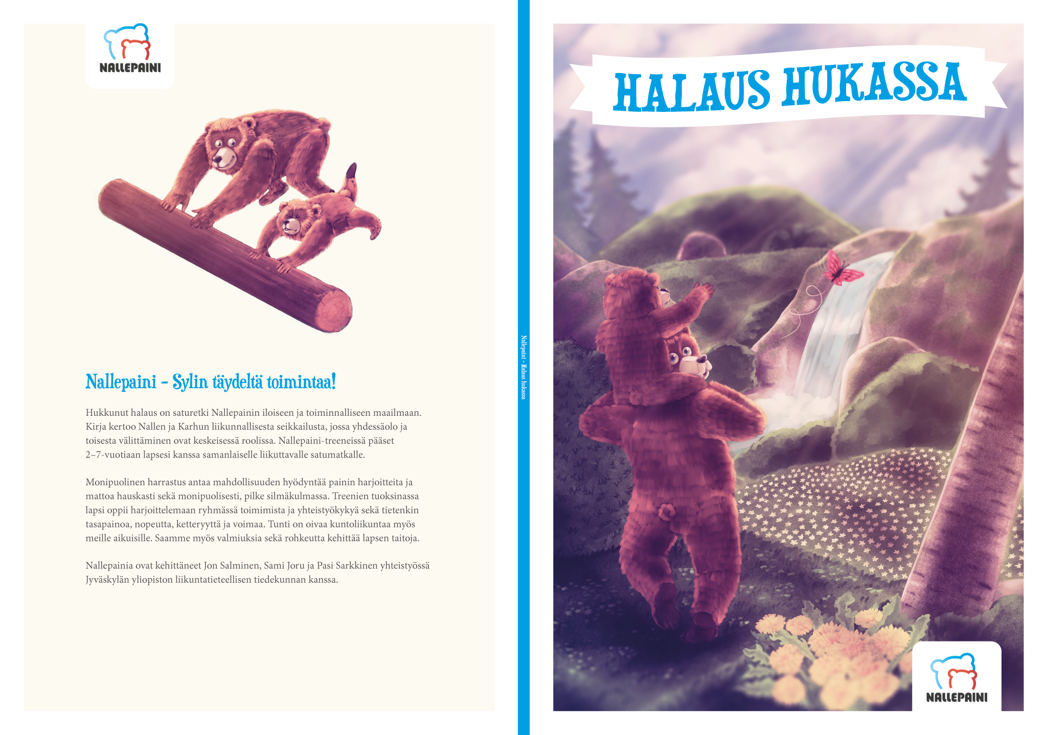 Vasemmalla takasivu, oikealla etusivu.