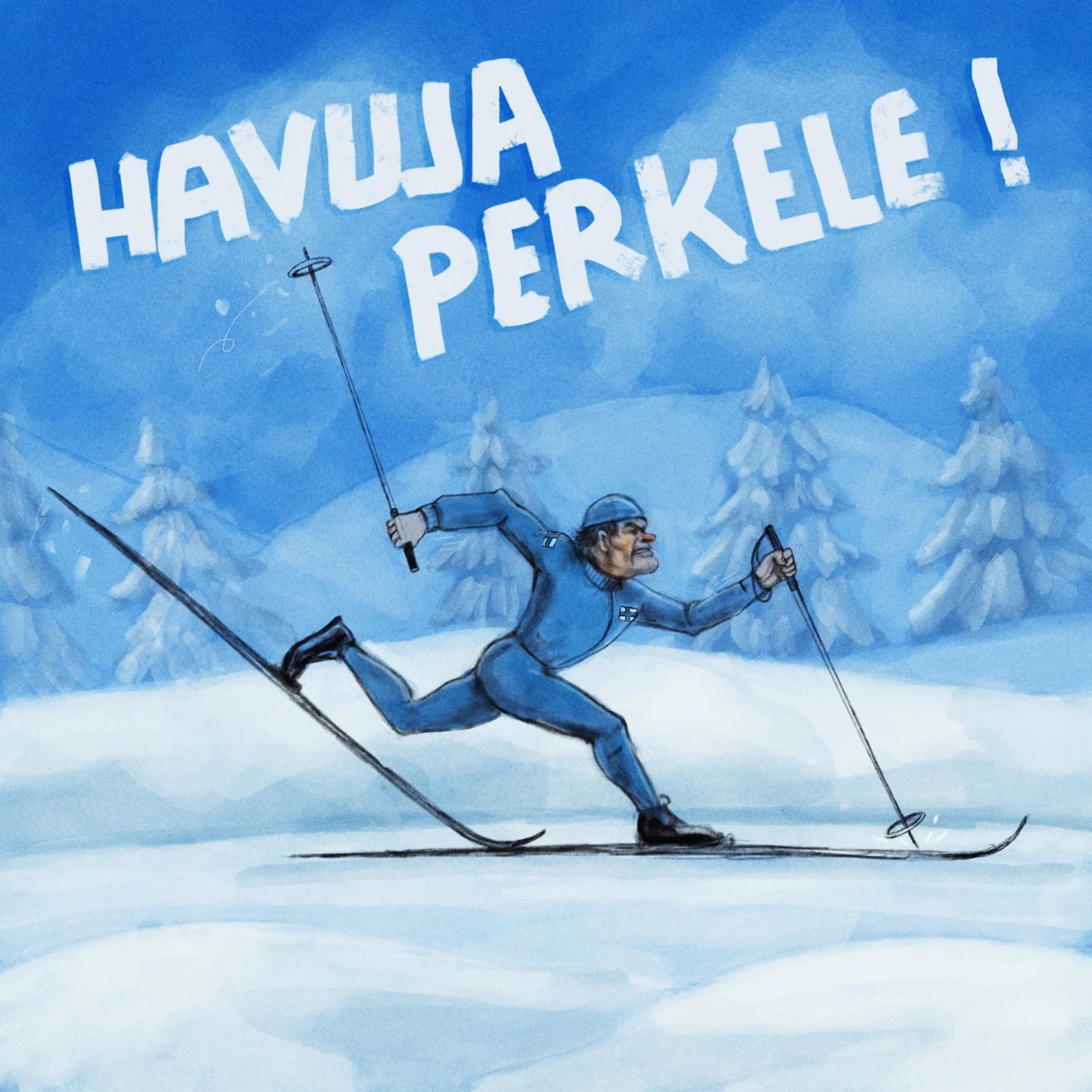 Oikeaoppisen hiihtotekniikan voit tarkistaa tästä kuvasta.