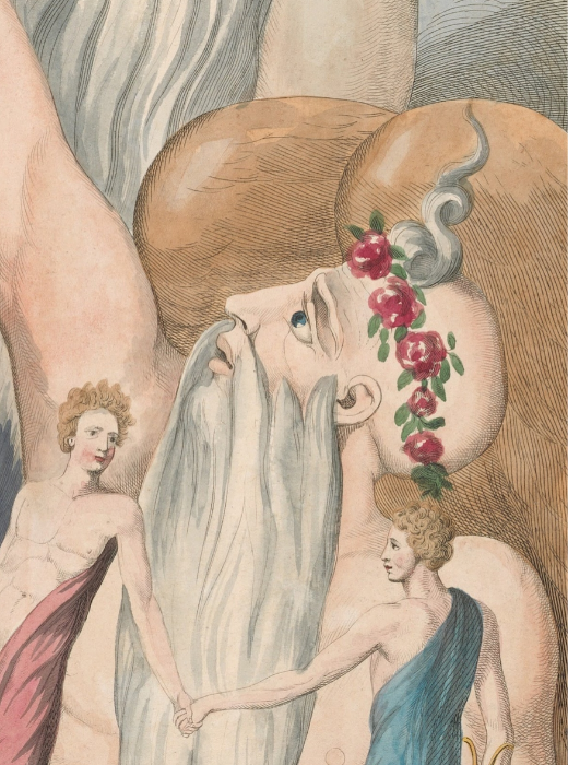 Detail of Time's forelock from William Blake's 'Young's Night Thoughts' (page 17), circa 1797.