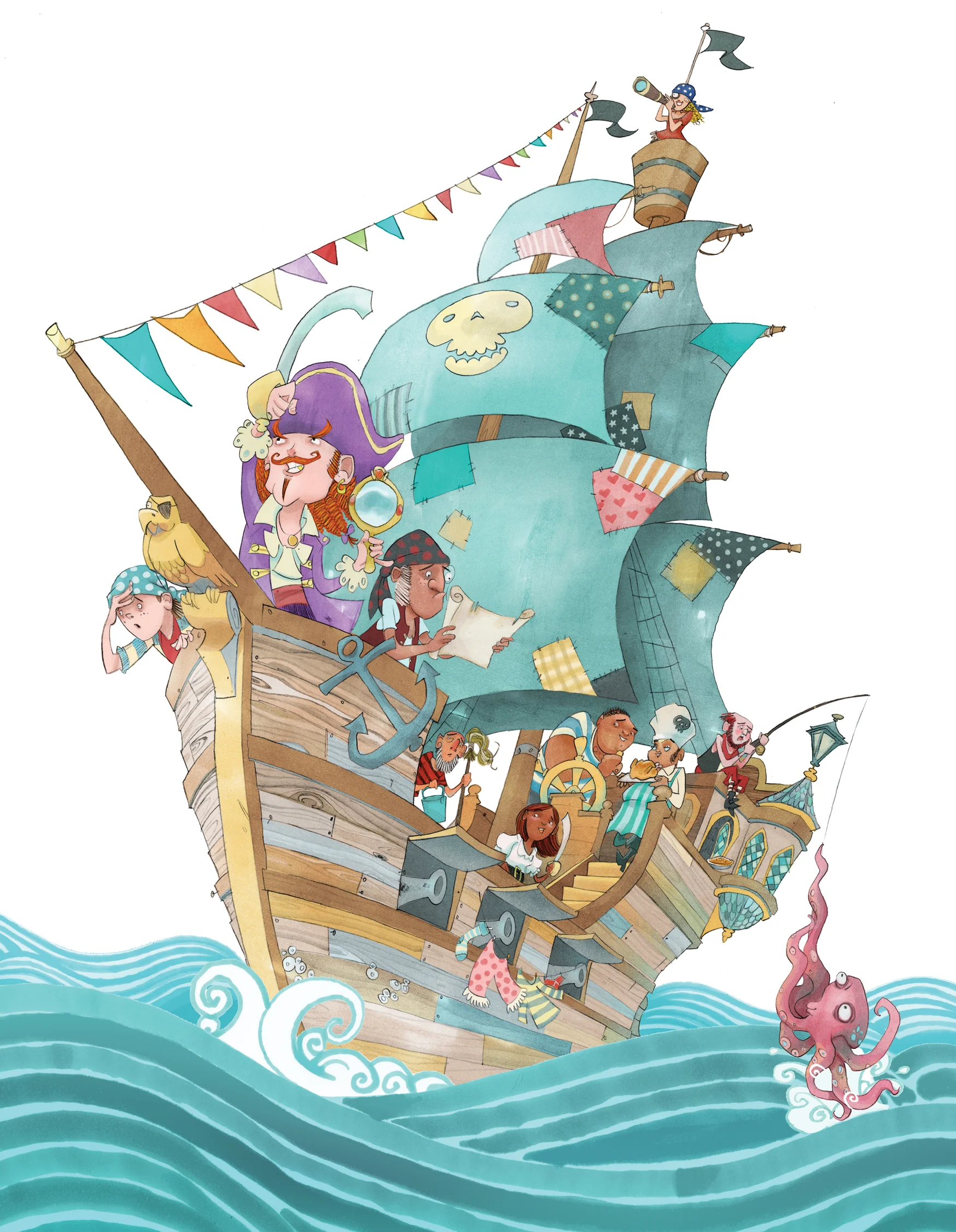 Pirate Adventure, children’s book illustration.