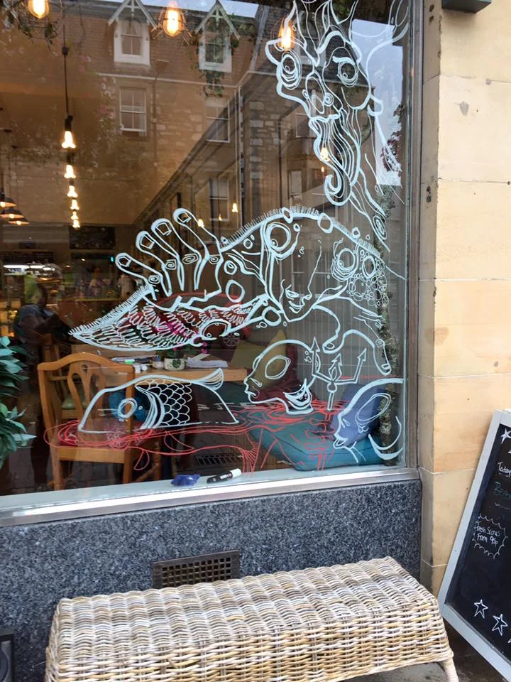 Give me some chalk pens and a window to draw on.