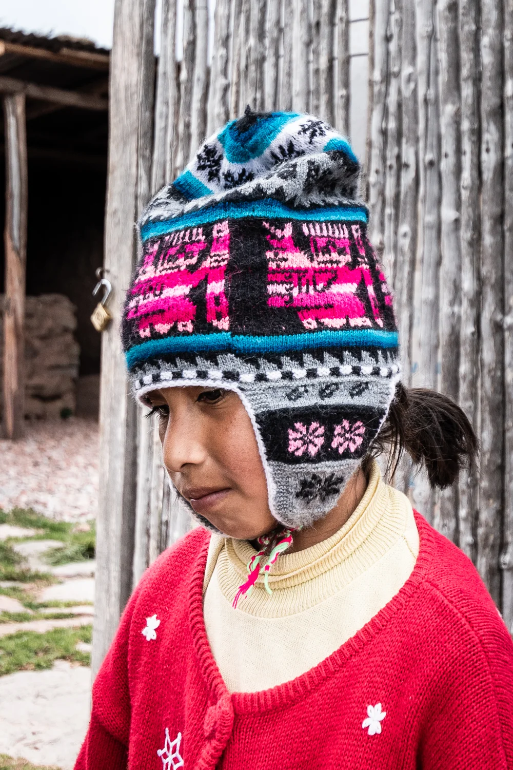 Younger children help sustaining the family, selling handicrafts to tourists around the ruins.
