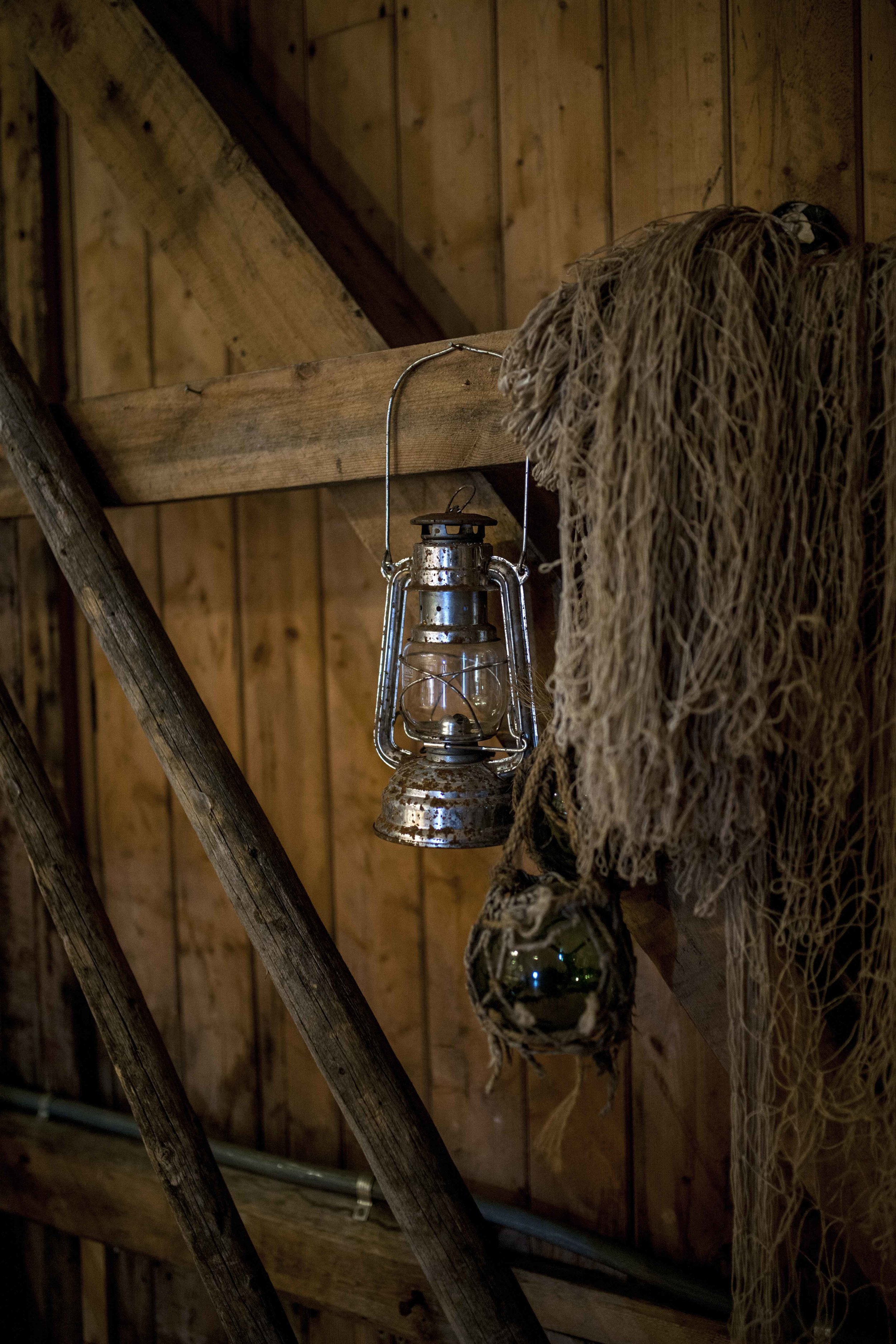 Old lamps and fishing nets at Ekkerøy 