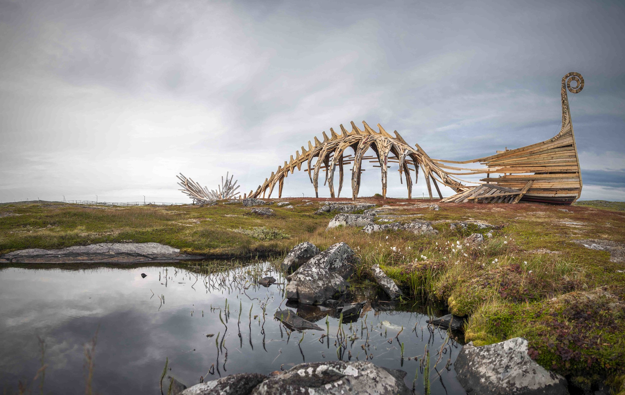 Made viking ship dragon whale in Vardø made by Russians from Arkhangelsk 