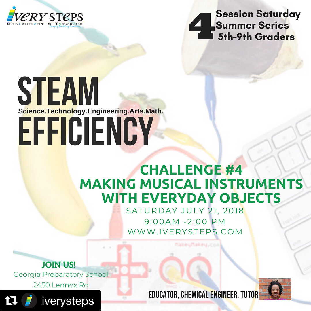 #Repost @iverysteps with @get_repost
・・・
This Saturday is our Final STEAM Efficiency session for this series!! Session #4:We are making sweet melodies! 🎶 🍏🍎🍐🍊🍋🍈🍓🍇🍉🍌💧 We are exploring the Arts in STEAM and creating instruments! Innovation 