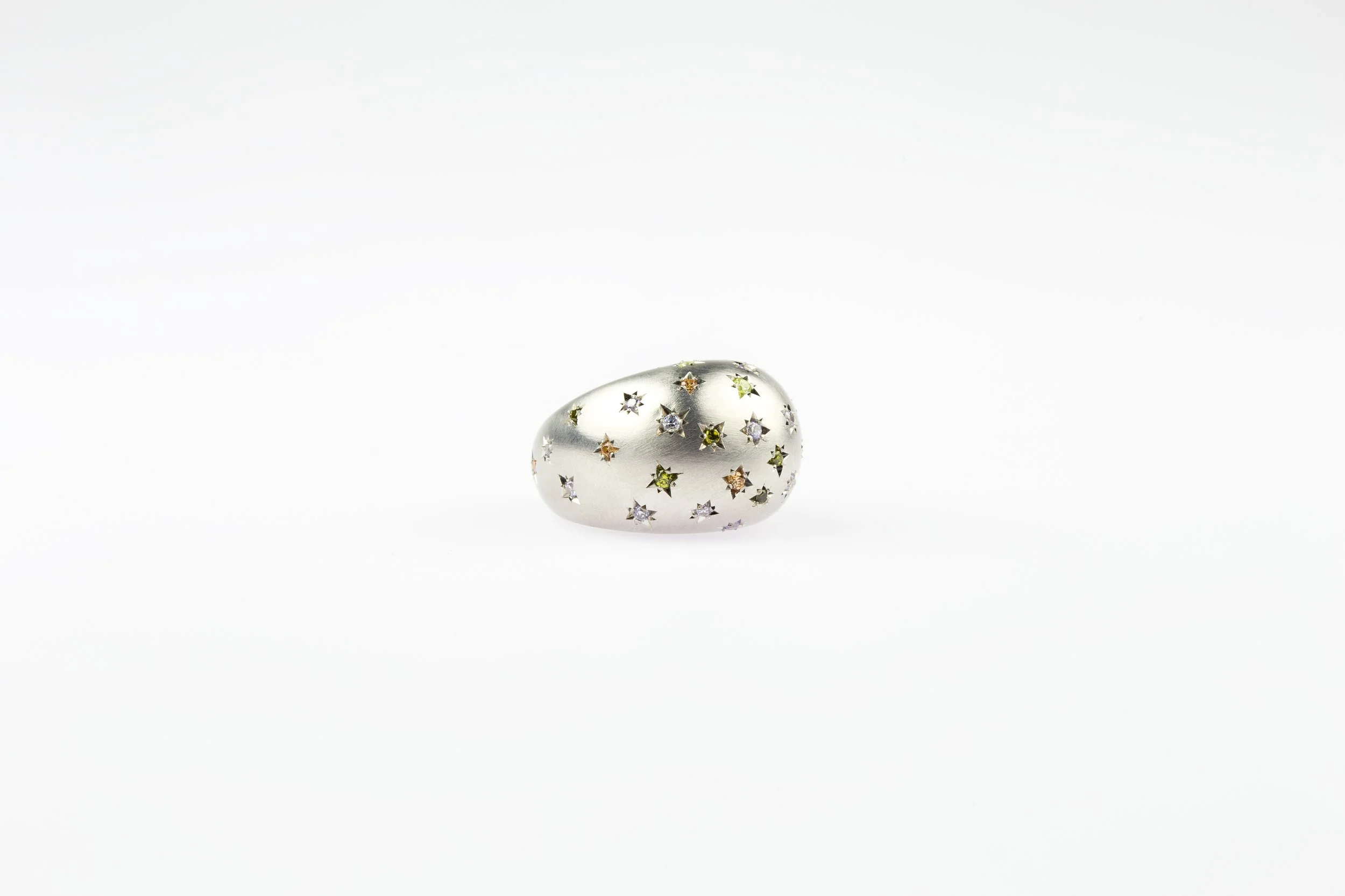 "Big Compass Rose" matte ring