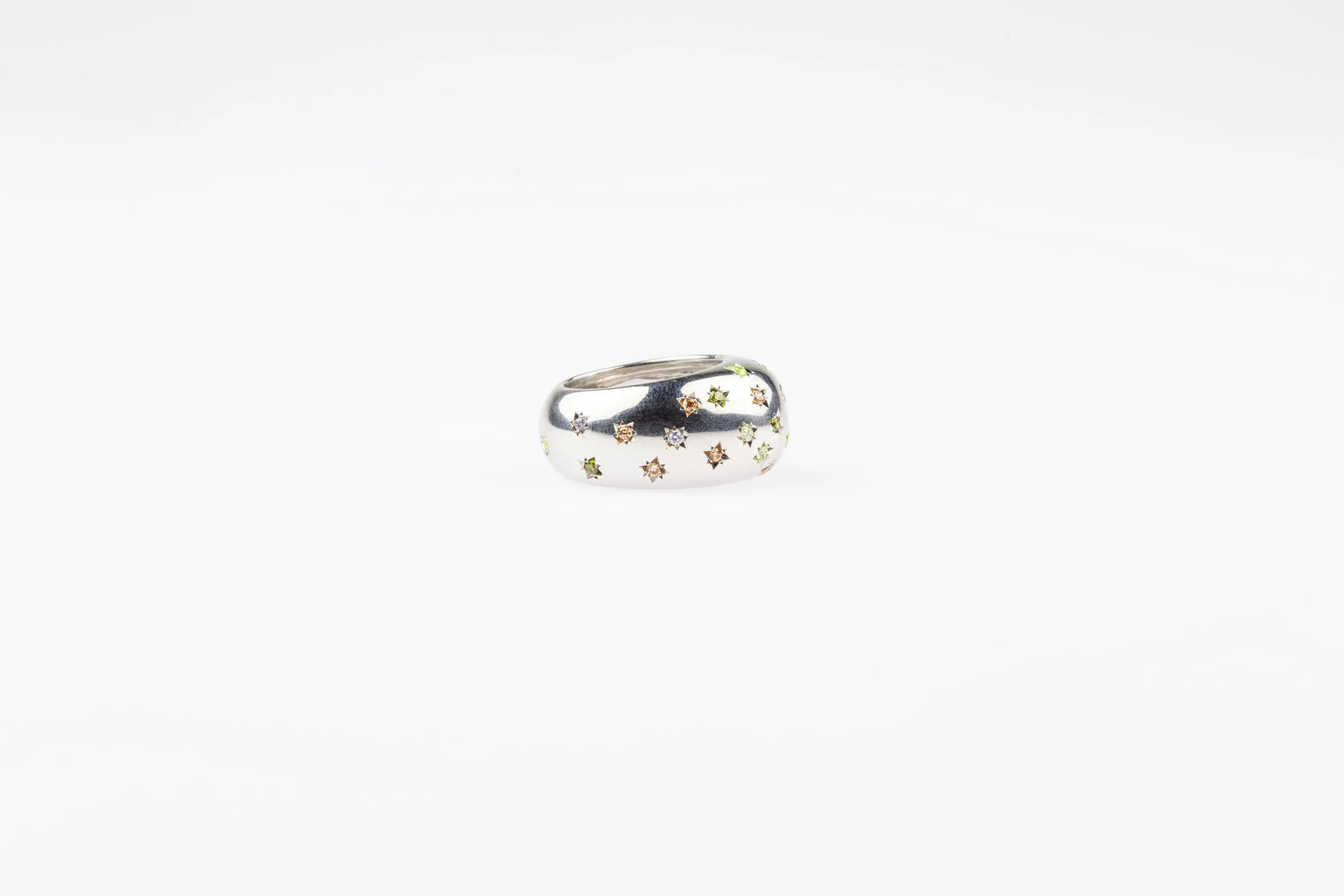 "Small Compass Rose" polished ring