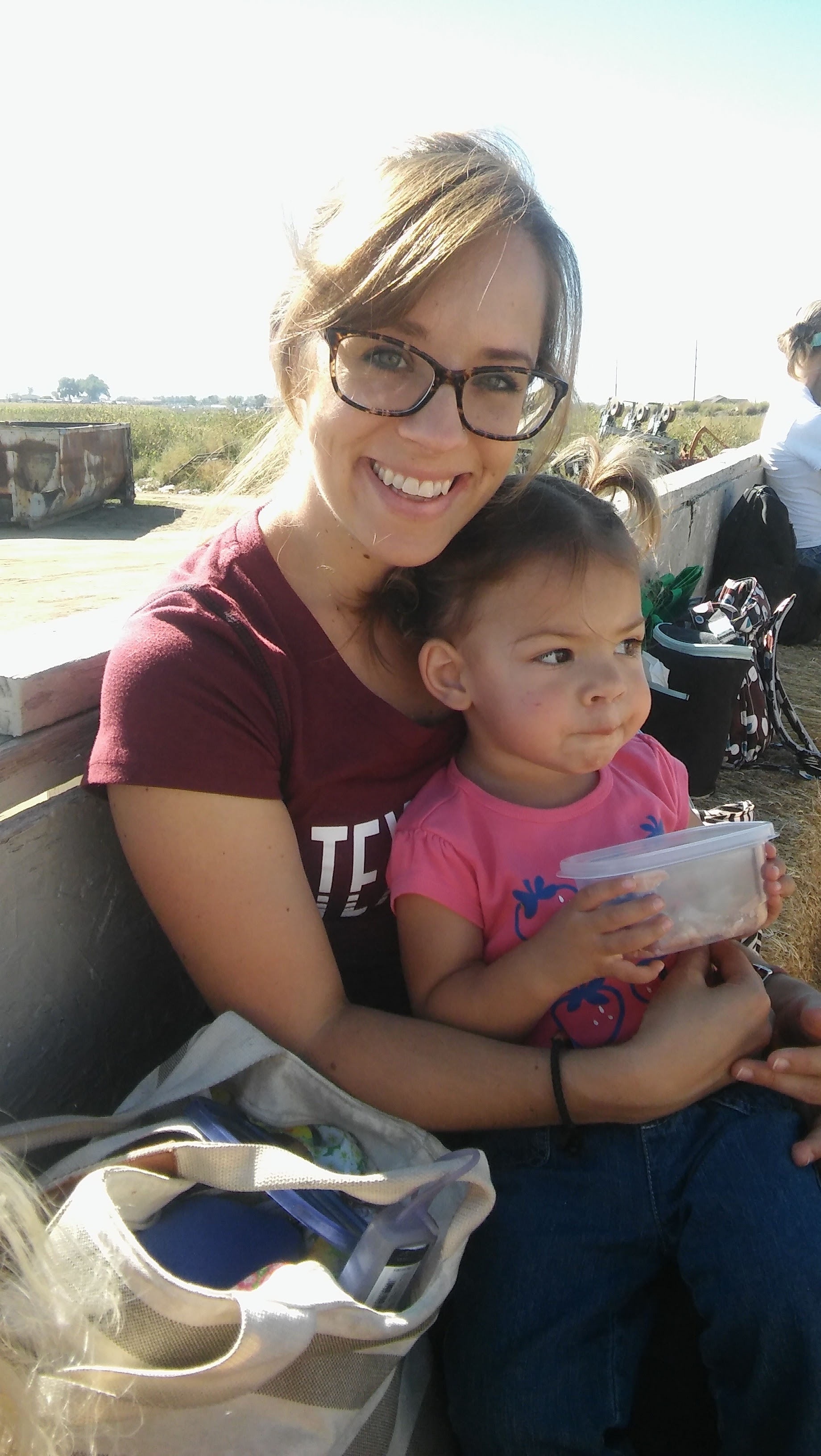 Hay ride at the pumpkin patch