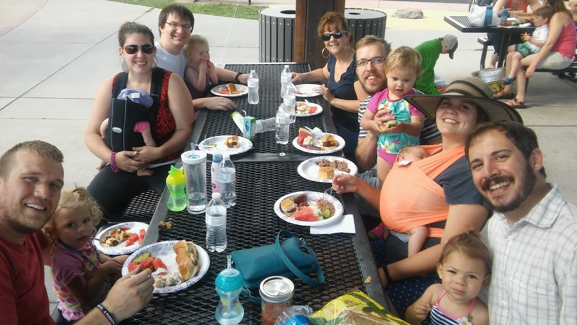 Enjoying food with friends