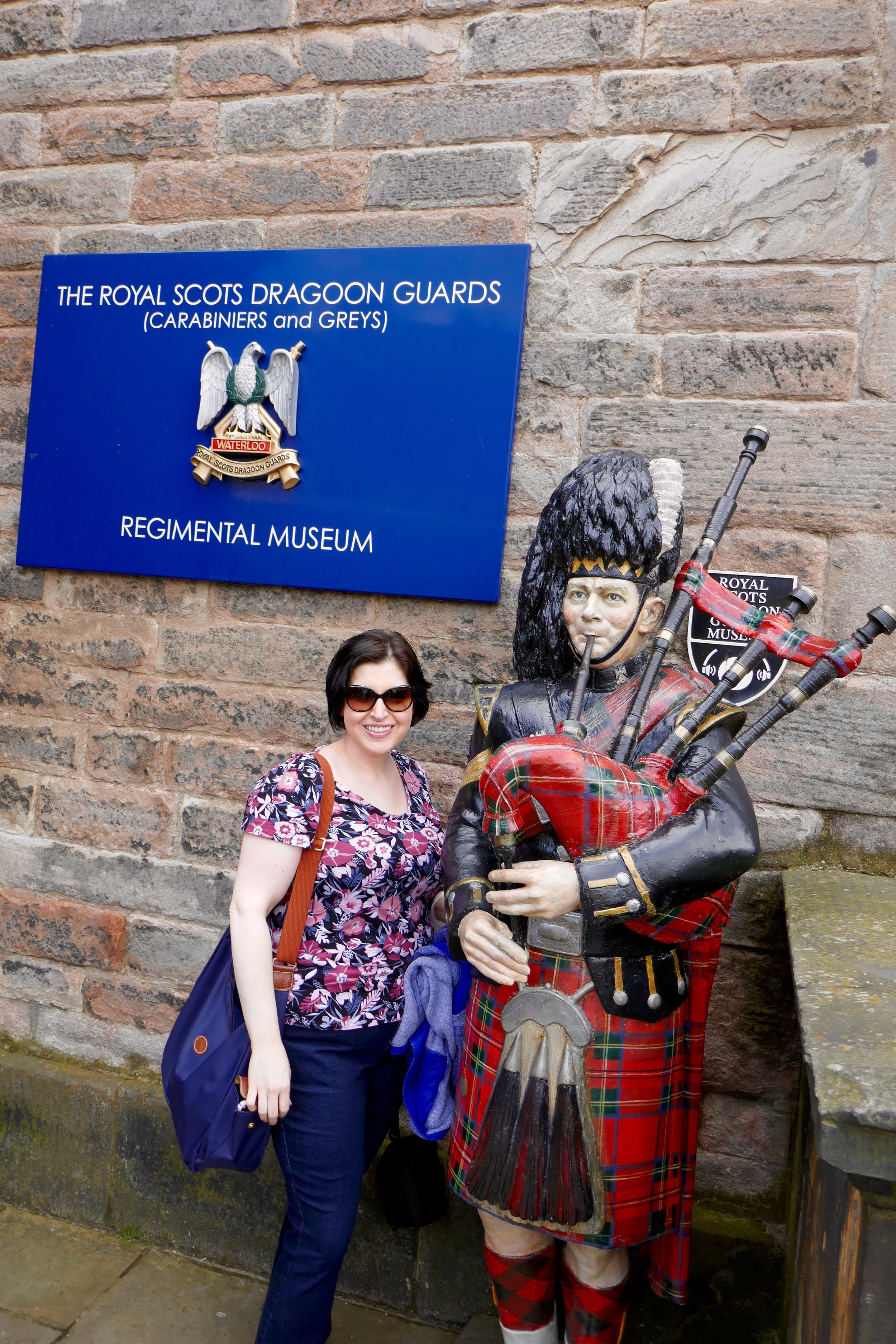 With the statue of the Scottish soldier at Edinburgh Castle