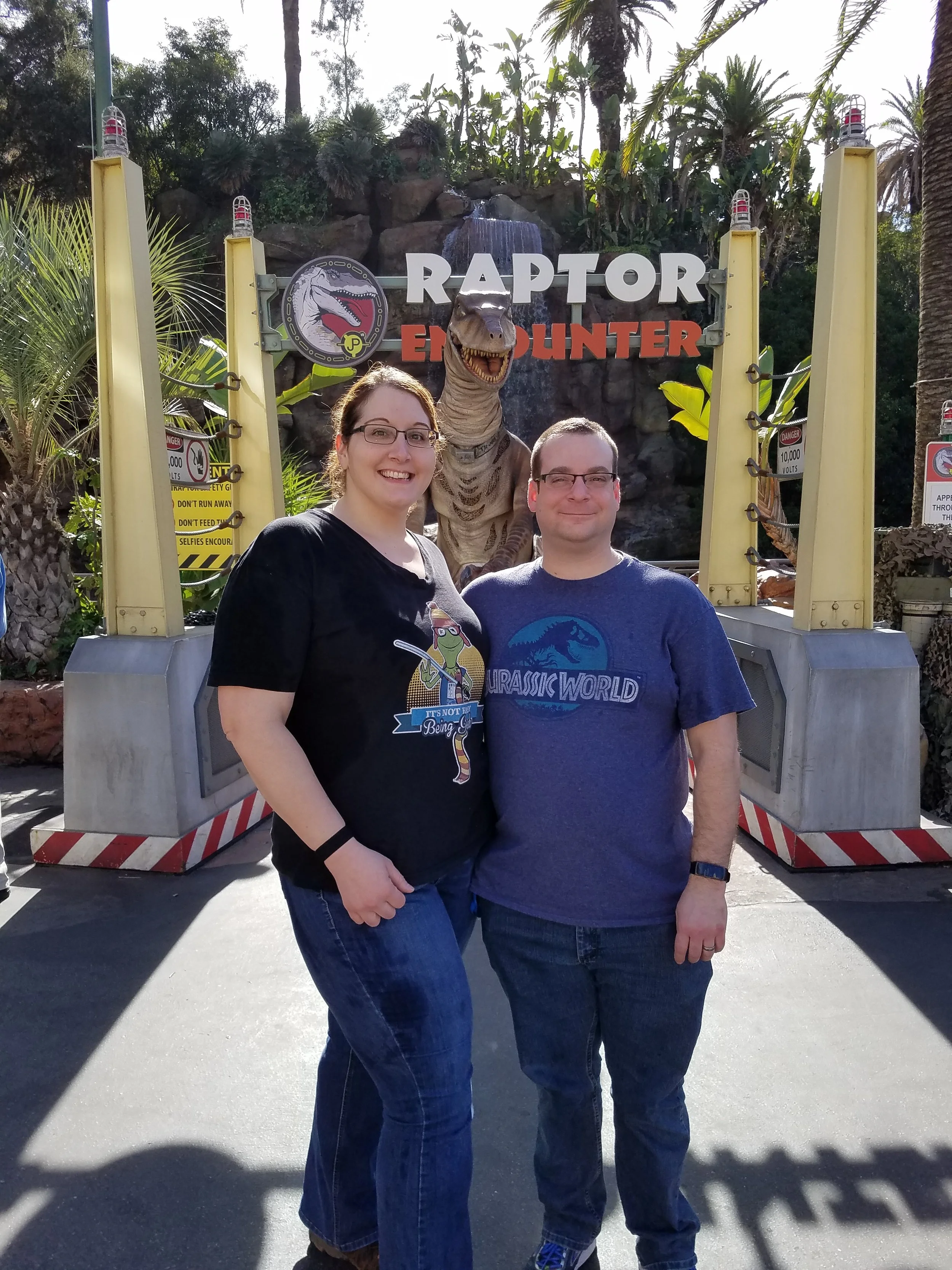 Universal Studios posing with raptors.jpg