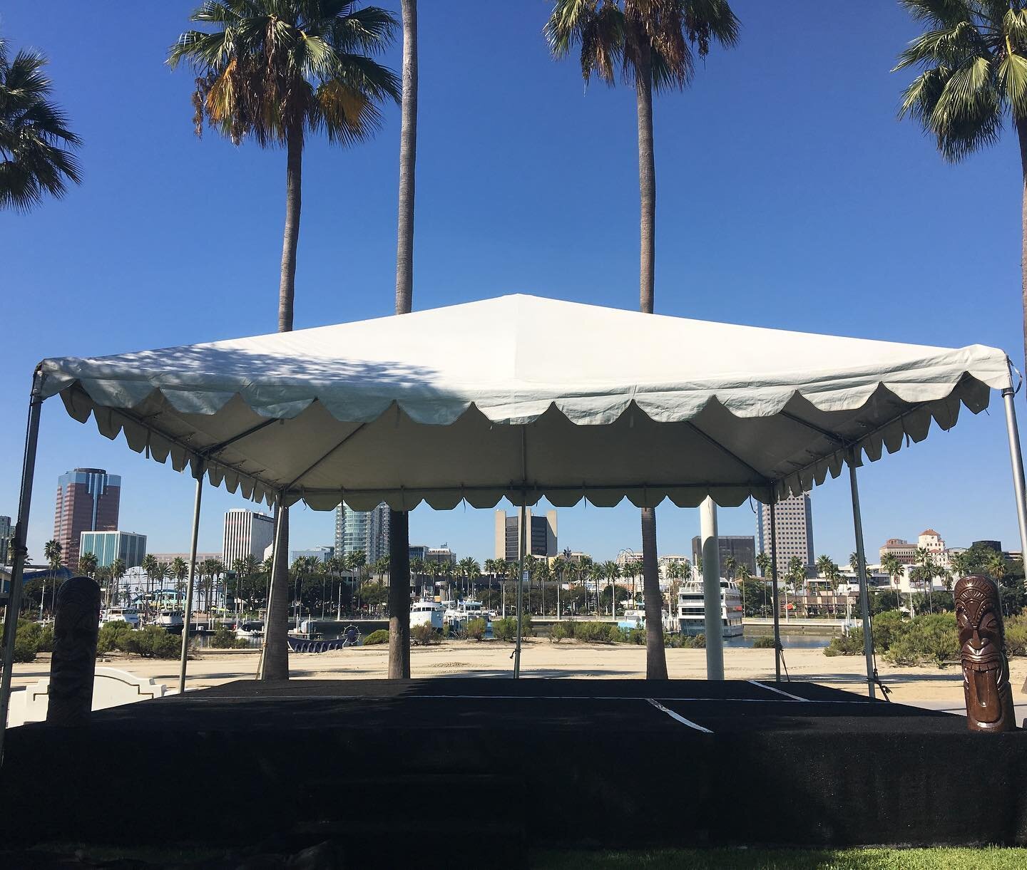Canopy with Stage #iopartyrentals #partyrentals #rentals #canopy #canopies #stage #event #tent #losangeles