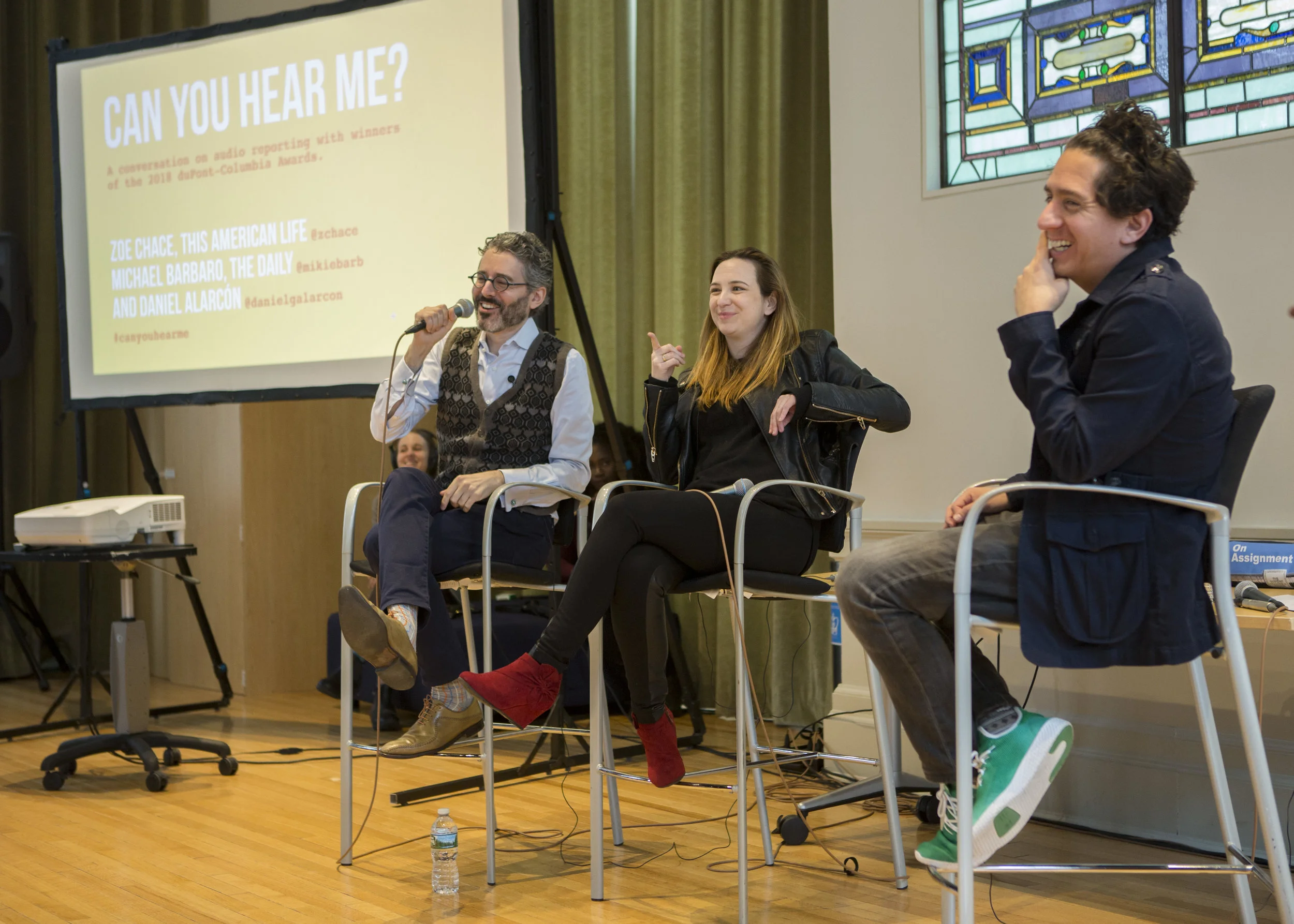 Michael Barbaro, Zoe Chace and Daniel Alarcón talk about audio reporting at Columbia Journalism School. 