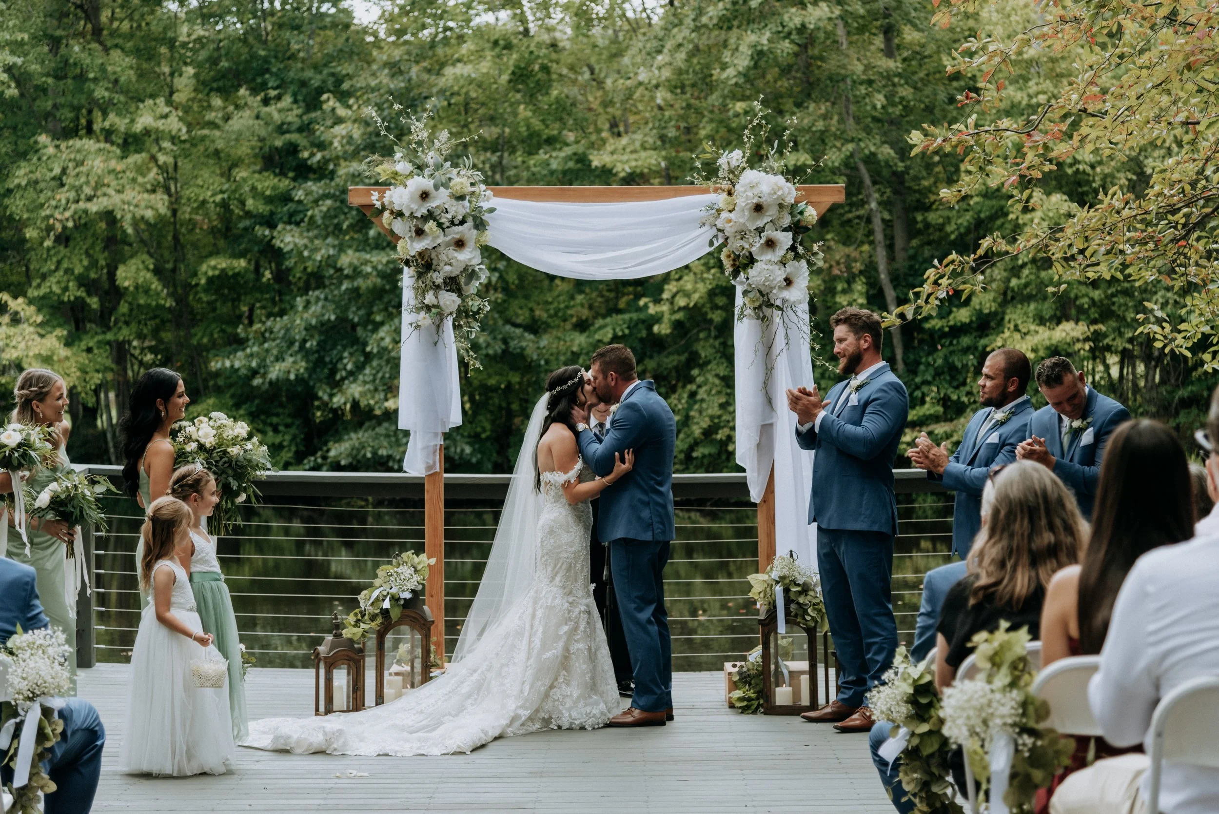 bride and groom at the woods wedding venue butler pa wedding photographer Trista Renee Photography