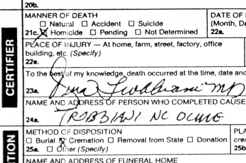 Death certificate