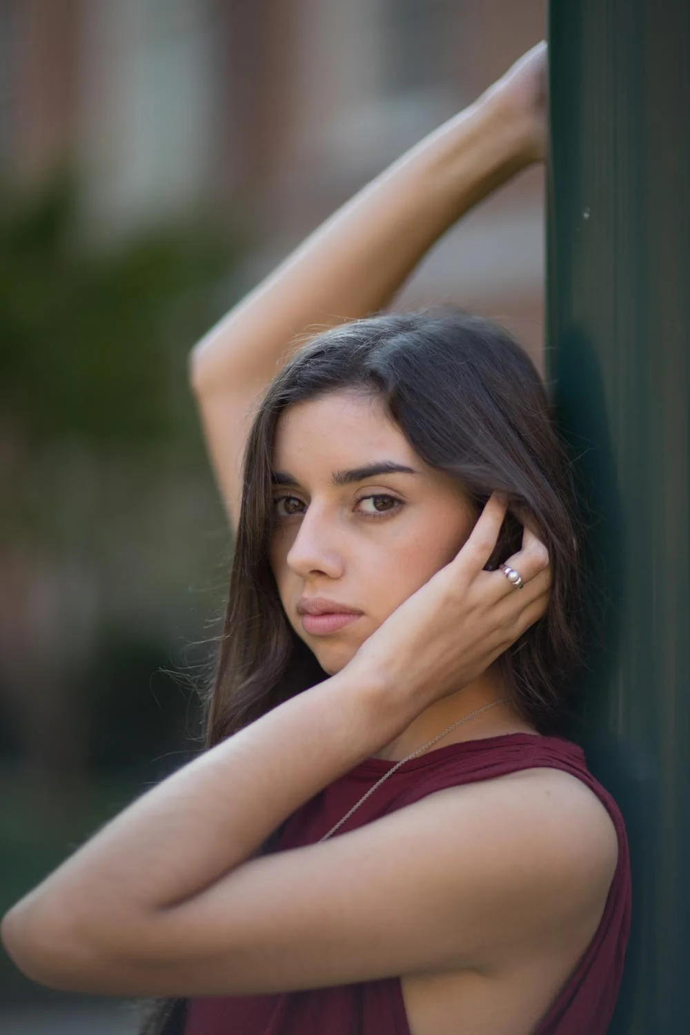 senior portrait of a young woman in raleigh nc