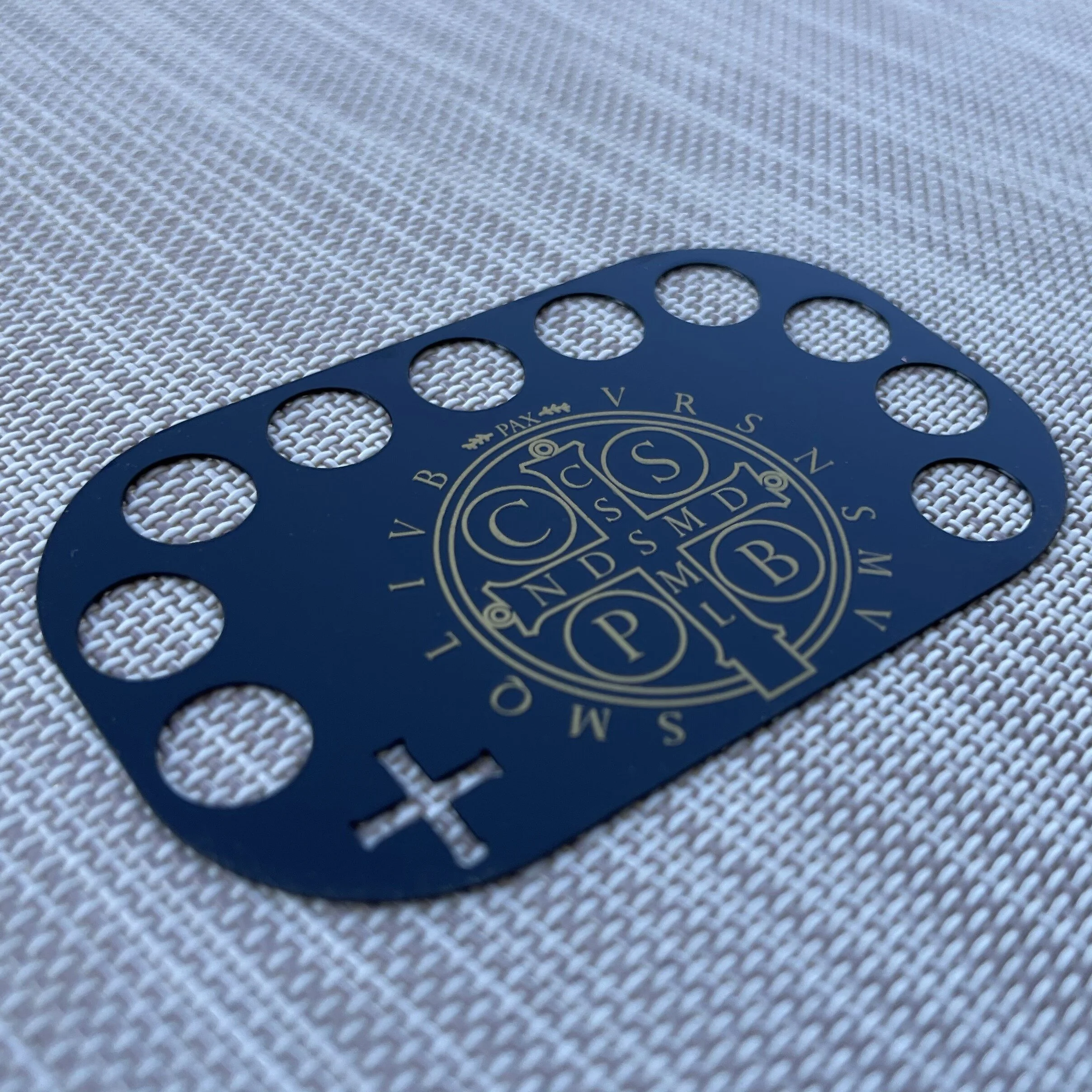 St. Benedict (matte black) - The Wallet Rosary