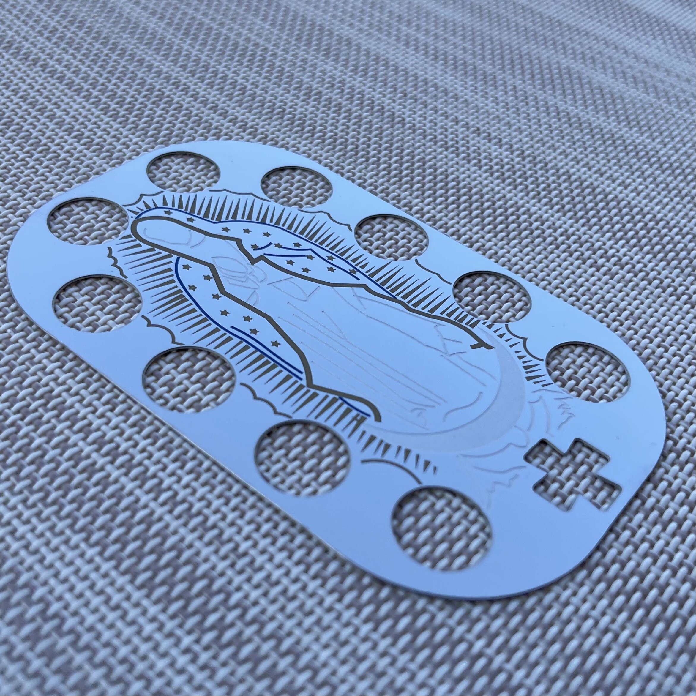 Our Lady of Guadalupe (stainless steel) - The Wallet Rosary